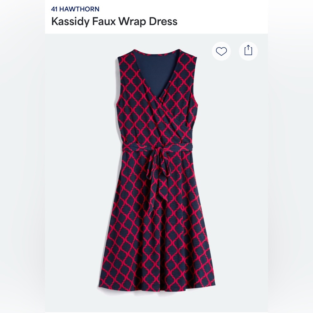 Kassidy Faux Wrap Dress - Red - XL